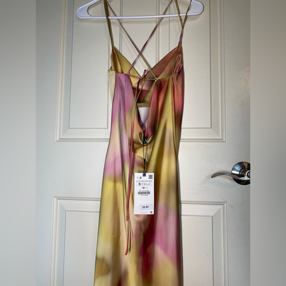 Zara woman NWT multicolored Tie Dye slip Dress / size small / new with tag